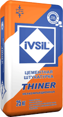 Легкая цементно-известковая штукатурка IVSIL THINER ИВСИЛ ТИНЕР