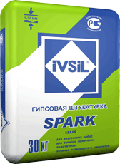 Белая гипсовая штукатурка IVSIL SPARK ИВСИЛ СПАРК